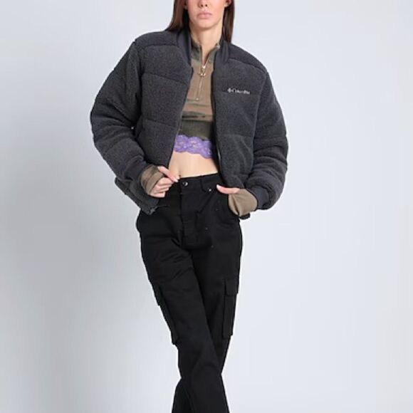 COLUMBIA NWT women’s puff novelty Sherpa jacket Grey - Picture 4 of 4